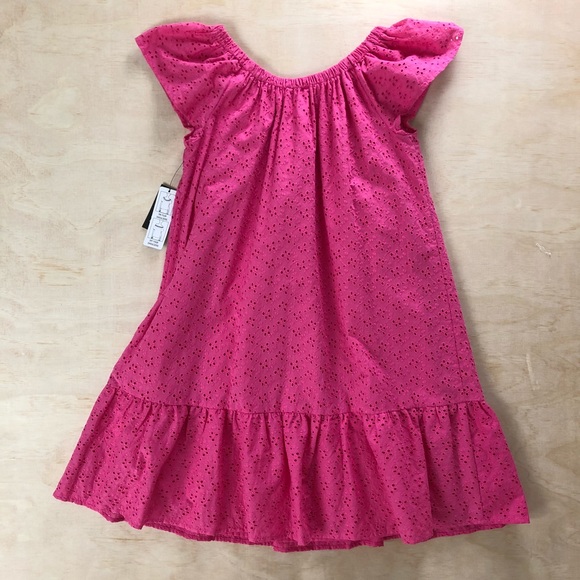 NWT Crown & Ivy Pink Eyelet Off Shoulder Dress - Picture 7 of 8
